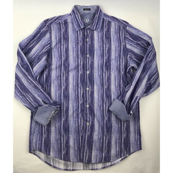 BUGATCHI UOMO Mens Classic Fit Purple Long Sleeve - Picture 1 of 8